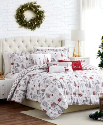 Southshore Fine Linens Holly Jolly Lane Reversible 6-Pc. Comforter Set, Full/Queen