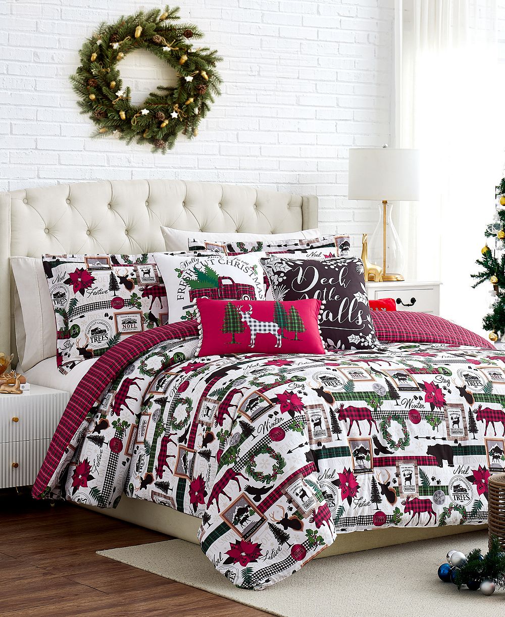 Southshore Fine Linens Merry Town Christmas Reversible 6-Pc. Comforter Set, King