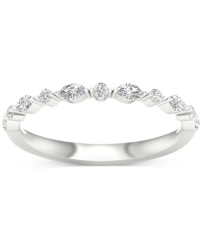 Обручальное кольцо с бриллиантами 1/4 ct. t.w. из белого золота 14k