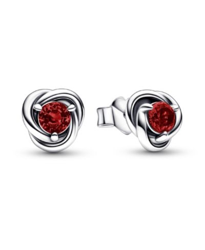 Серьги-гвоздики Pandora January Red Eternity Circle Stud