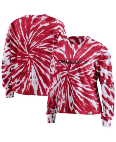 Женская футболка WEAR by Erin Andrews Wisconsin Badgers Tie-Dye, красная