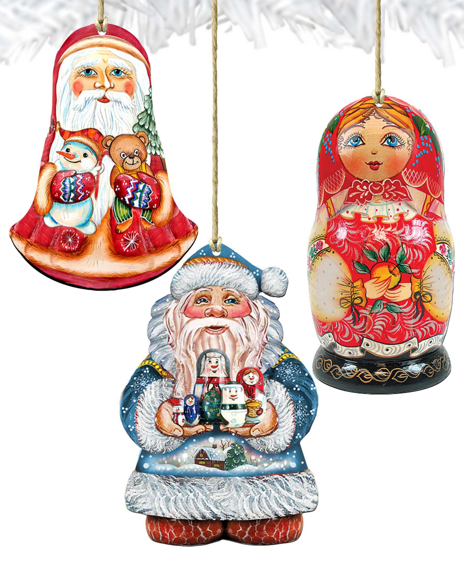 Набор праздничных украшений Designocracy Nesting Matreshka, 3 штуки