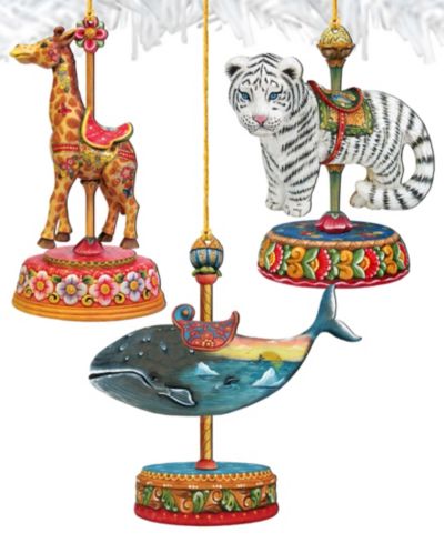 Designocracy рождественские украшения Carousel Tiger, Santa, Giraffe