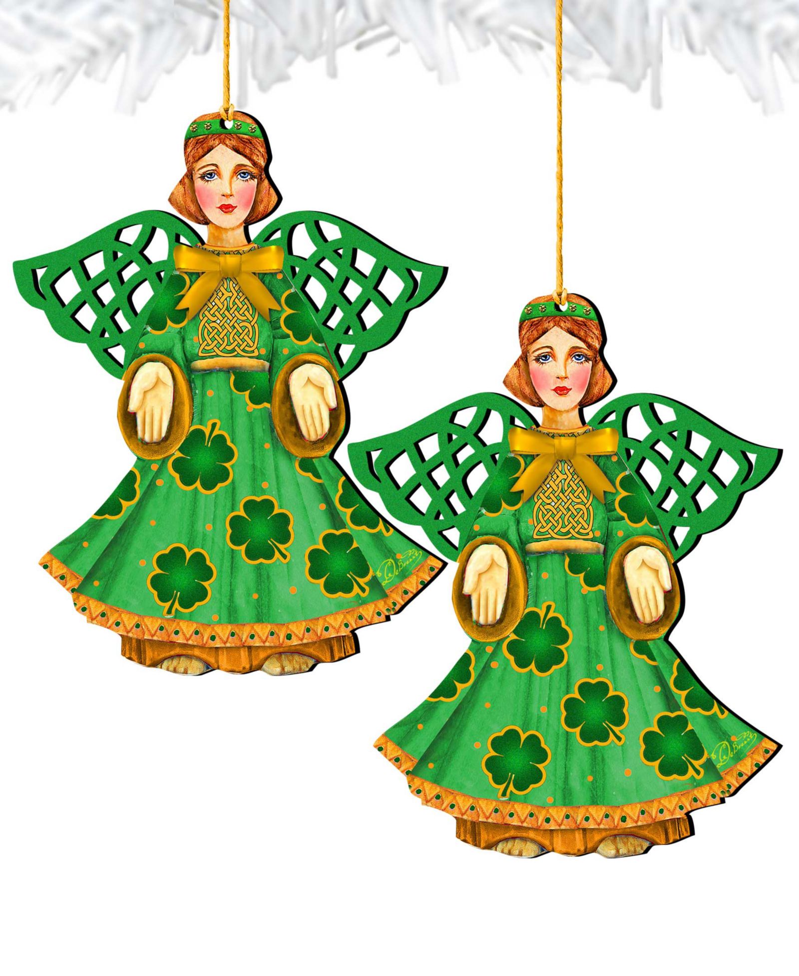 Designocracy праздничные украшения Irish Angel, набор из 2 шт.