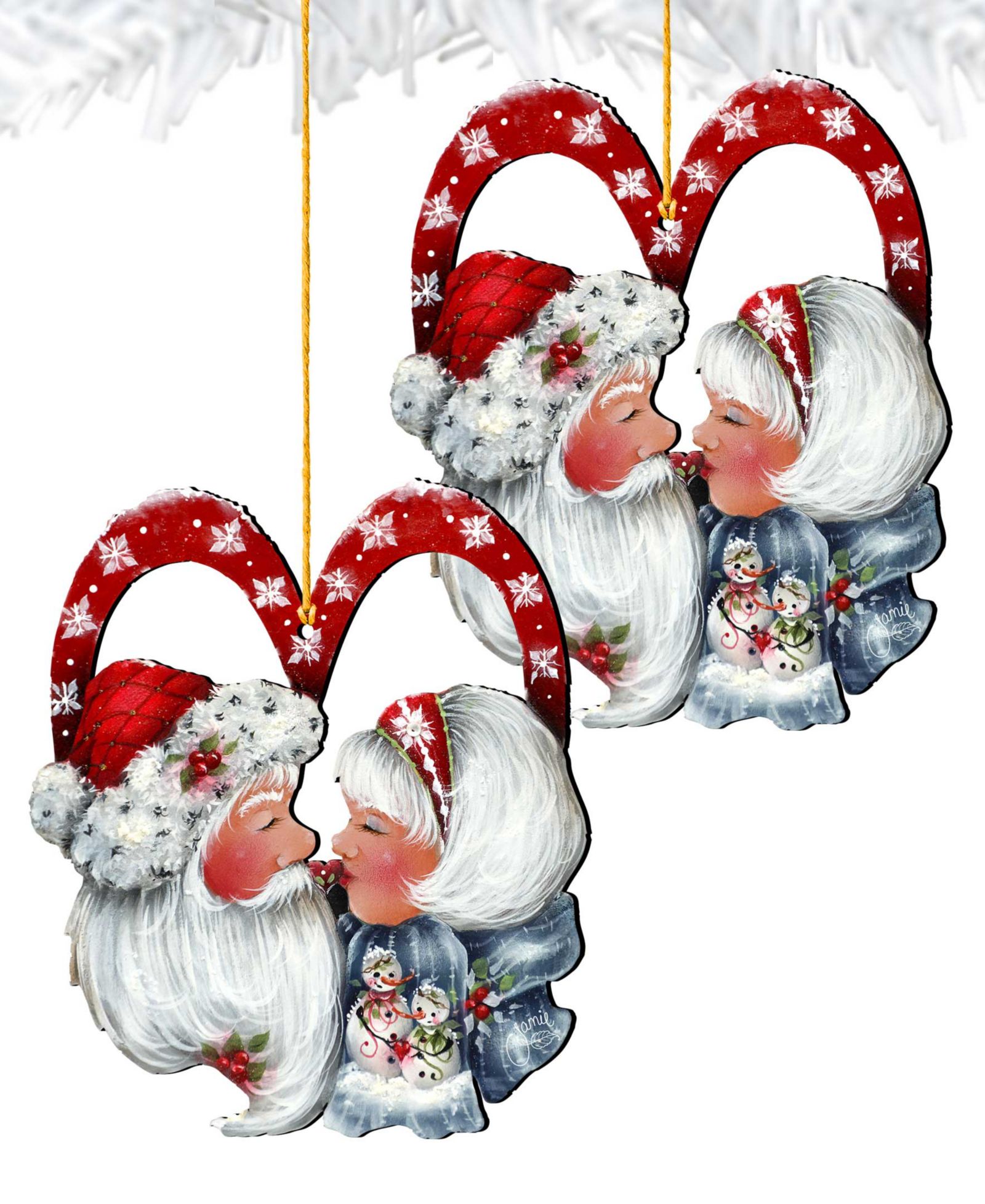 Праздничные украшения Designocracy Merry Kissmas, набор из 2 шт