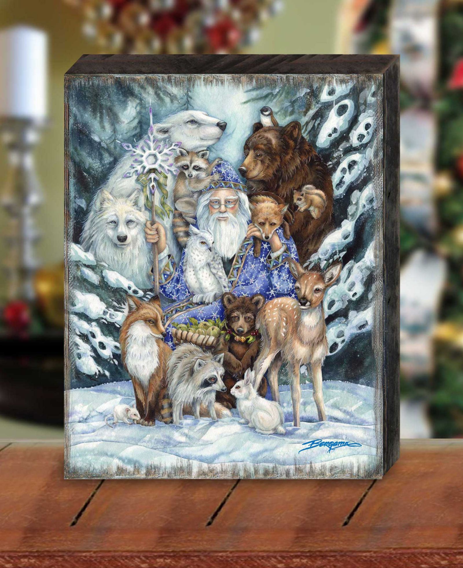 Настенное панно Designocracy Gather In Peace Father Winter Animals Holiday Wall Art