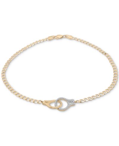 Wrapped™ Diamond Handcuff Ankle Bracelet (1/6 ct. t.w.) in 10k Gold, Created for Macy's
