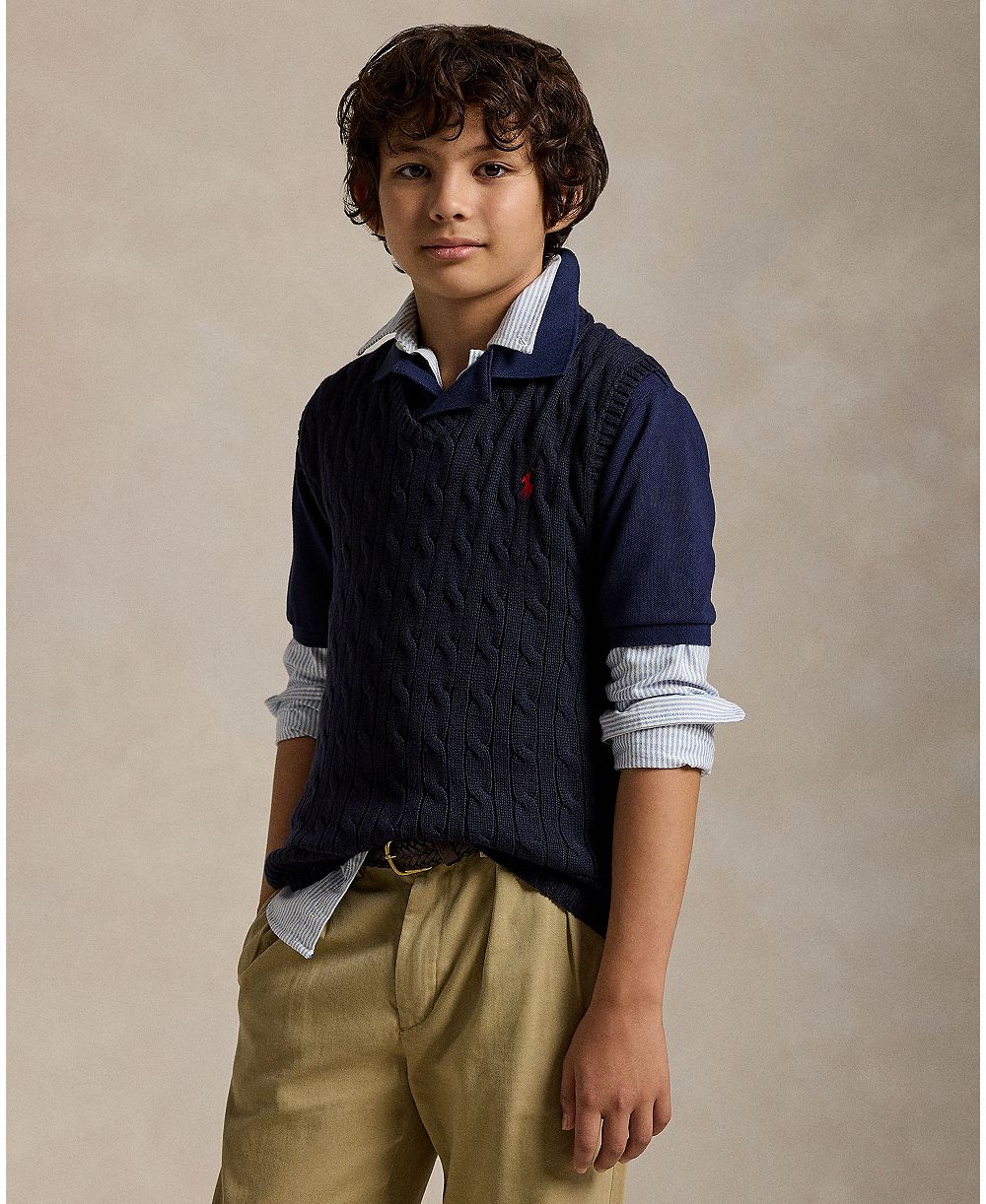 Polo Ralph Lauren Boys' 8-20 Cable-Knit Sweater Vest
