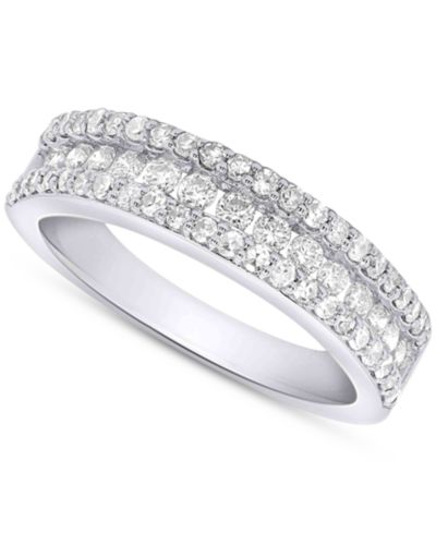 Forever Grown Diamonds кольцо с бриллиантами Lab-Created, три ряда, в стерлинговом серебре или позолоченном стерлинговом серебре