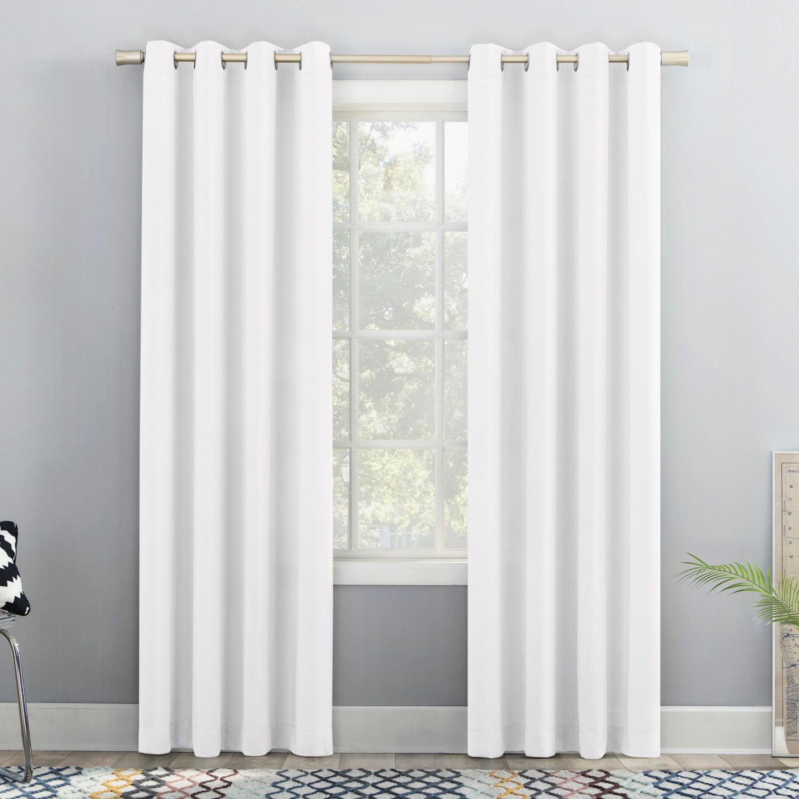 Grant Modern Glam Semi-Sheer Grommet Curtain Panel