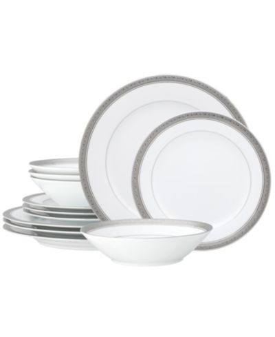 Noritake Crestwood Platinum 12 Piece Set, Service For 4