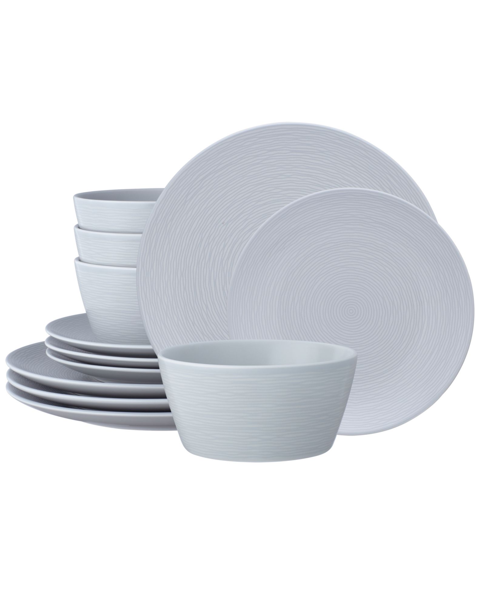 Colorscapes Swirl Coupe 12 Piece Dinnerware Set, Service For 4
