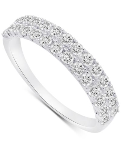 Diamond Double Row Band (3/4 ct. t.w.) in Platinum