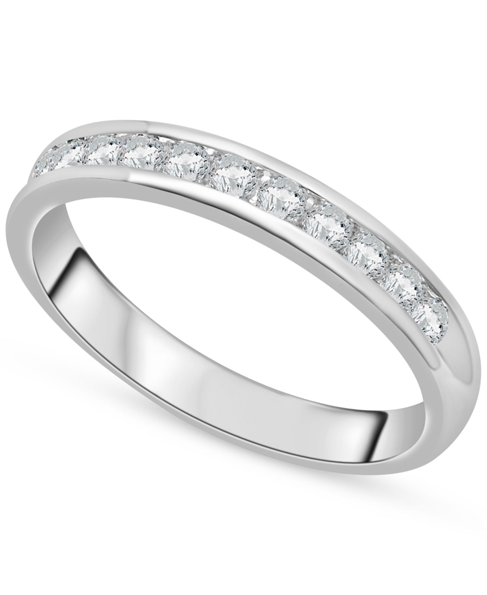 Diamond Channel-Set Wedding Band (1/4 ct. t.w.) in Platinum