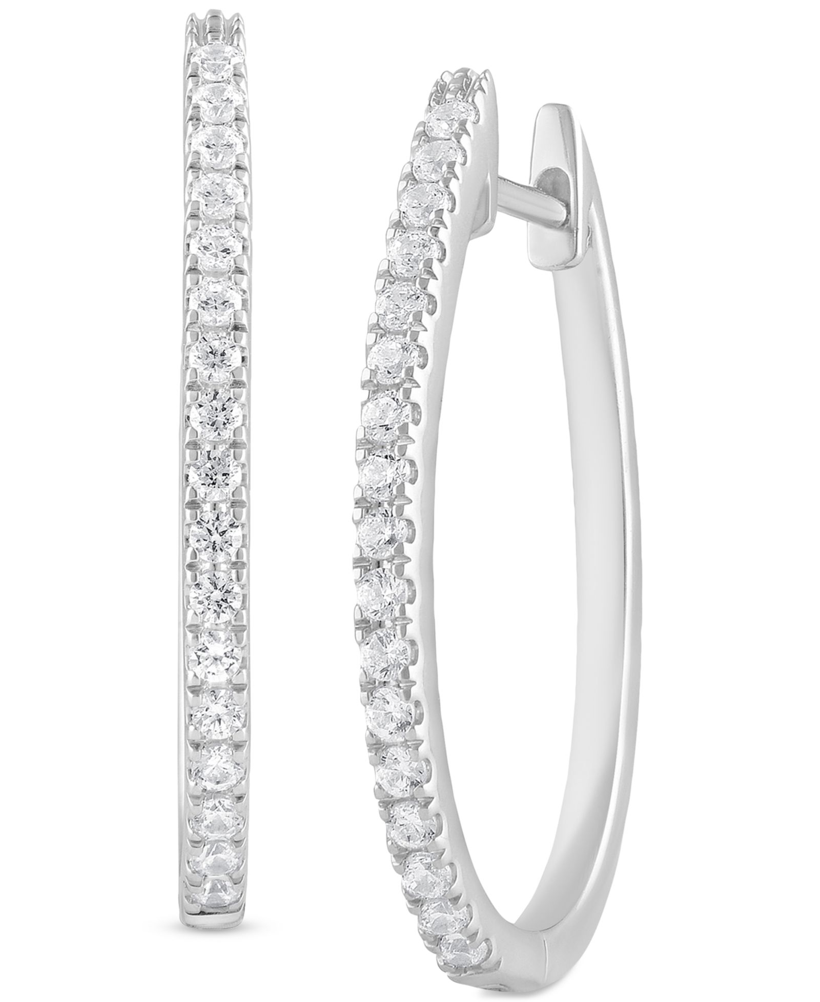 Forever Grown Diamonds серьги-кольца Medium Hoop из стерлингового серебра с лабораторными бриллиантами