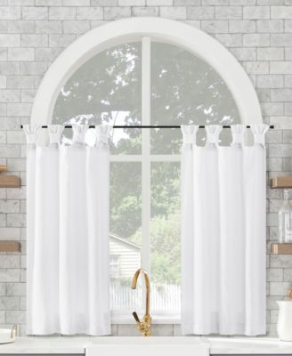 Washed Cotton Twist Tab Cafe Curtain Pair