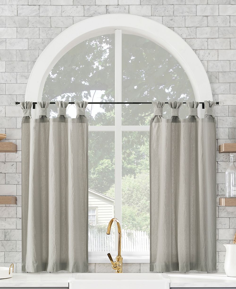 Washed Cotton Twist Tab Cafe Curtain Pair