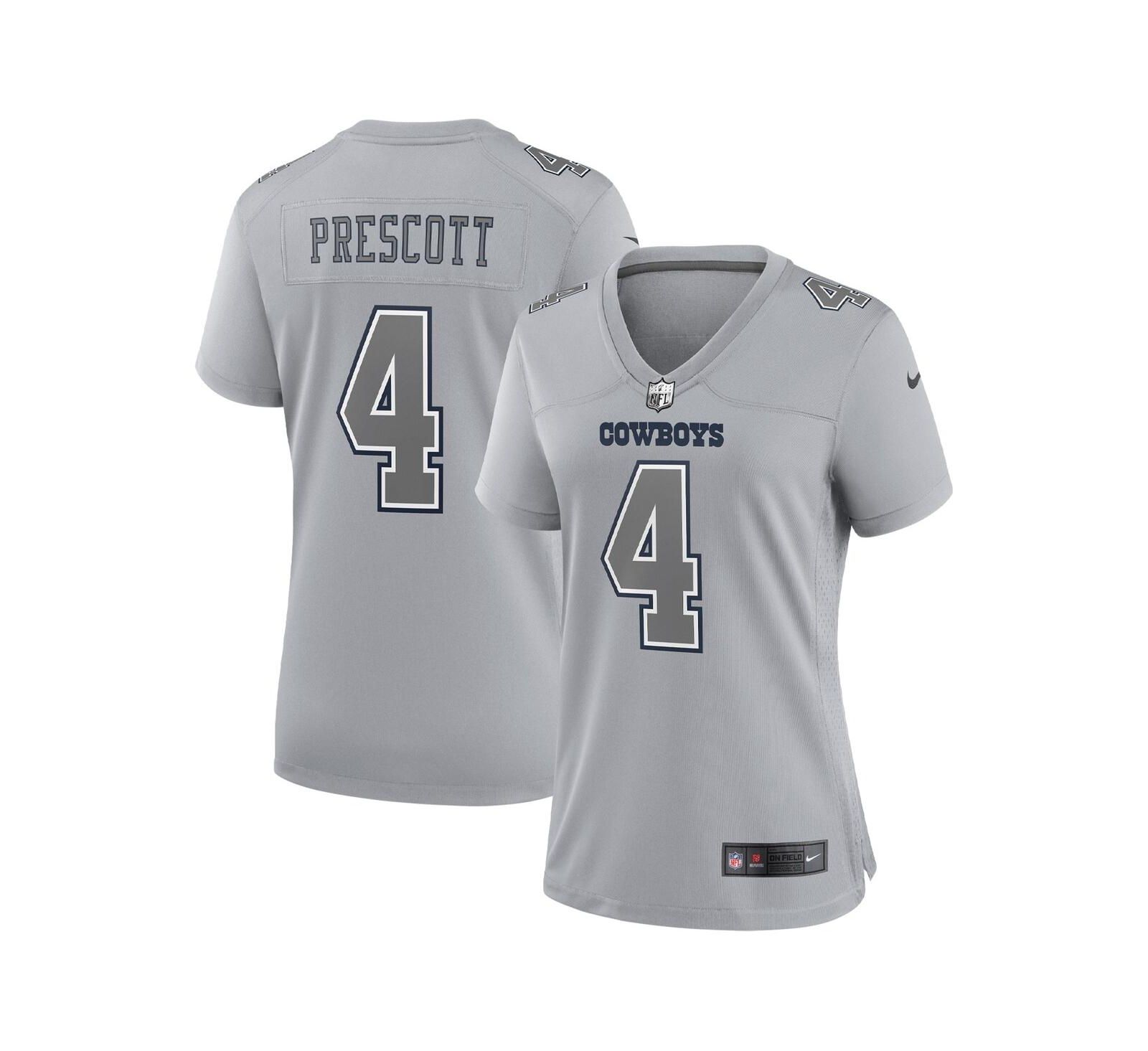Женская игровая джерси Nike Dak Prescott Gray Dallas Cowboys Atmosphere Fashion