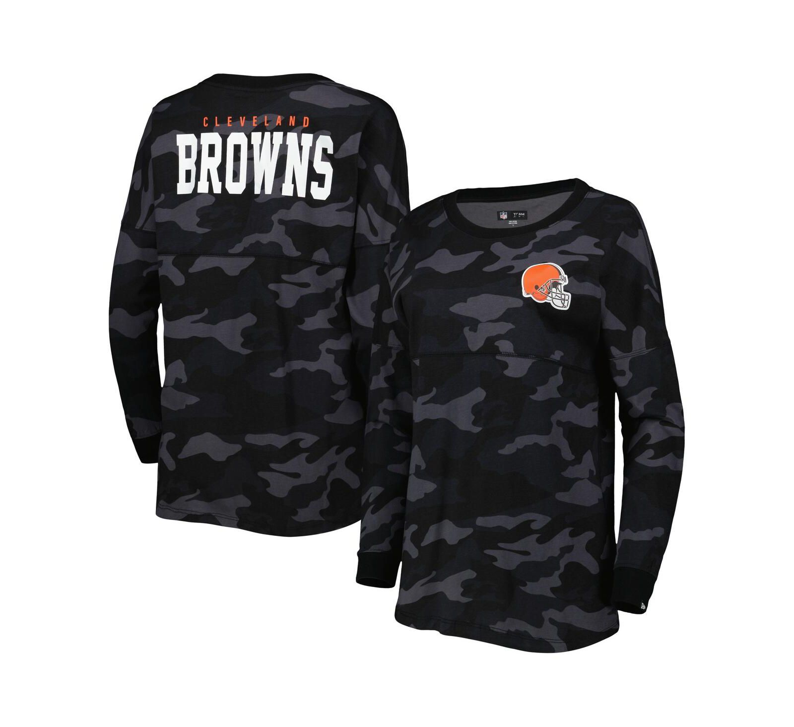 Women's New Era Black Cleveland Browns Camo Long Sleeve T-shirt