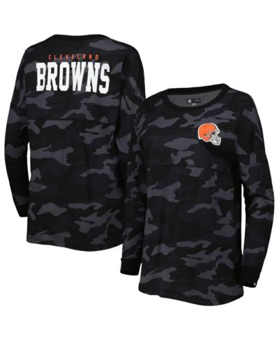 New Era Женская футболка с длинным рукавом Black Cleveland Browns Camo