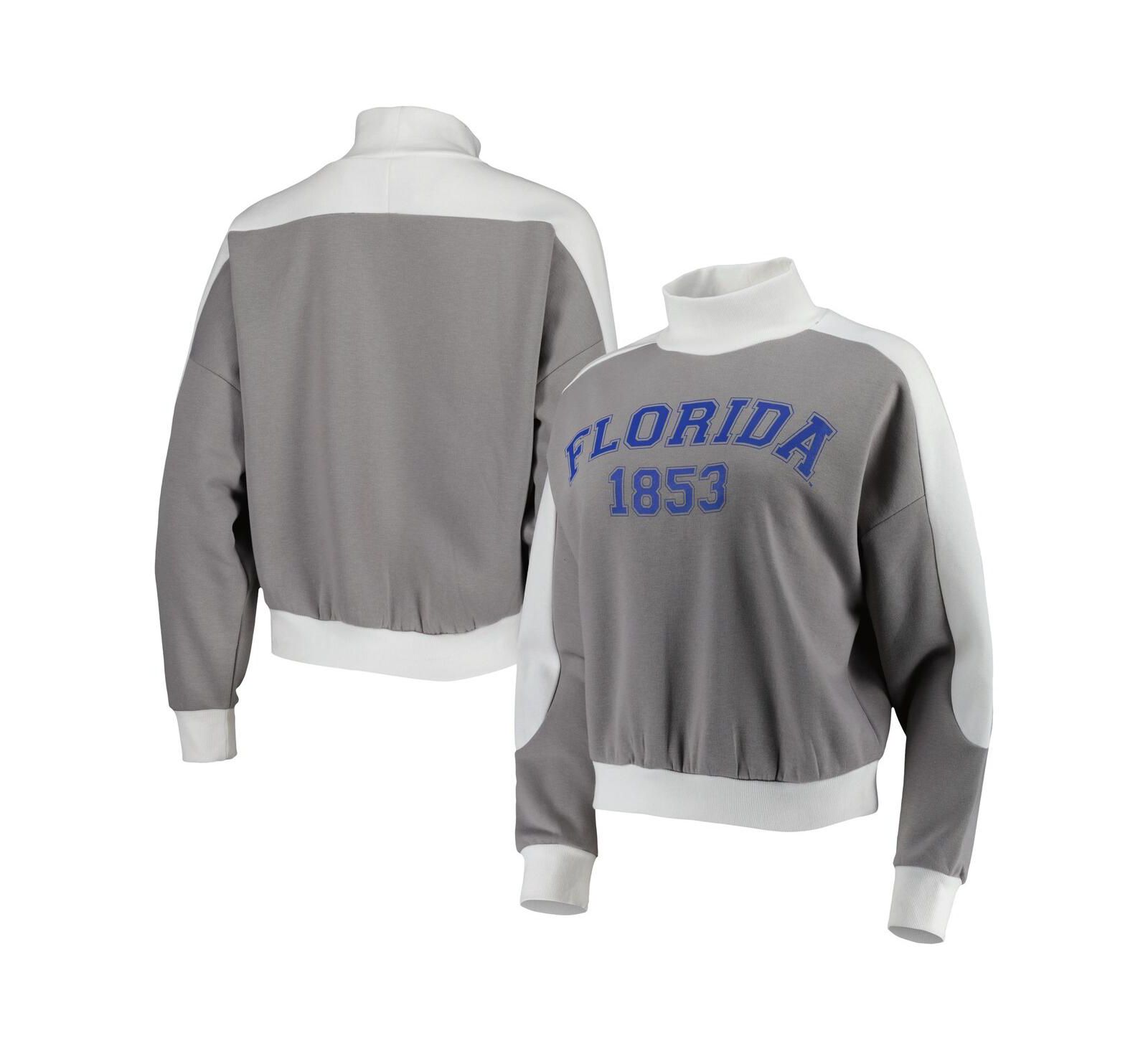 Women's Gameday Couture Gray Florida Gators Make it a Mock Sporty Pullover Sweatshirt