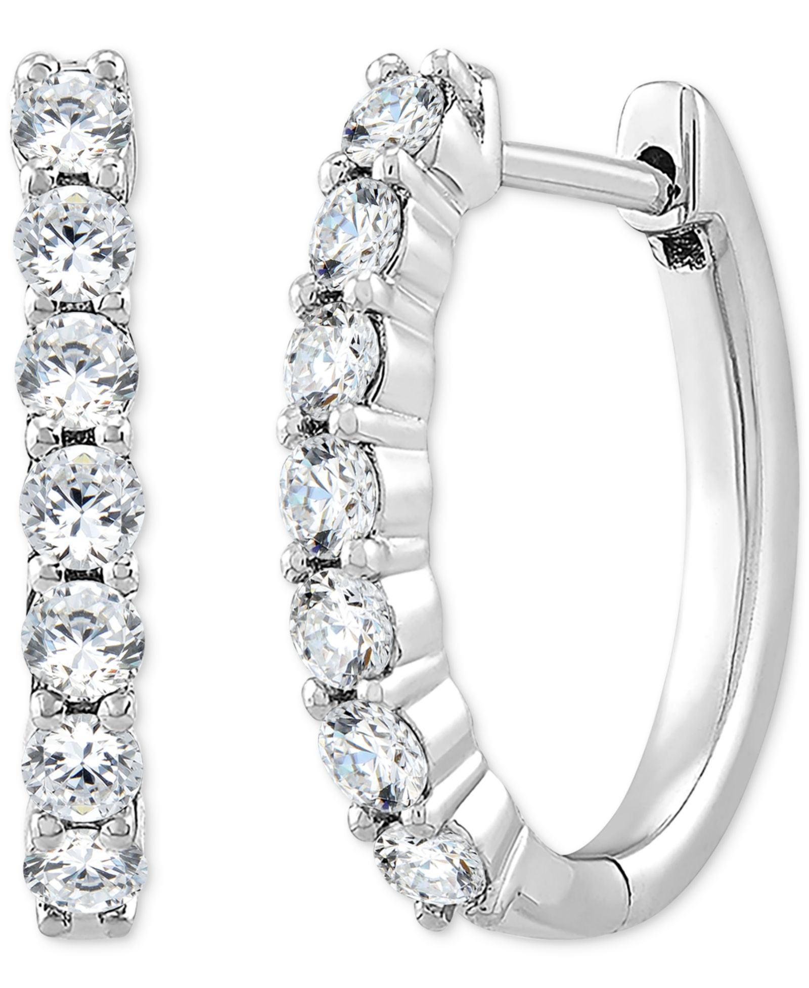 Forever Grown Diamonds Серьги-кольца Forever Grown Diamonds Lab-Created Diamond Small Hoop Sterling Silver