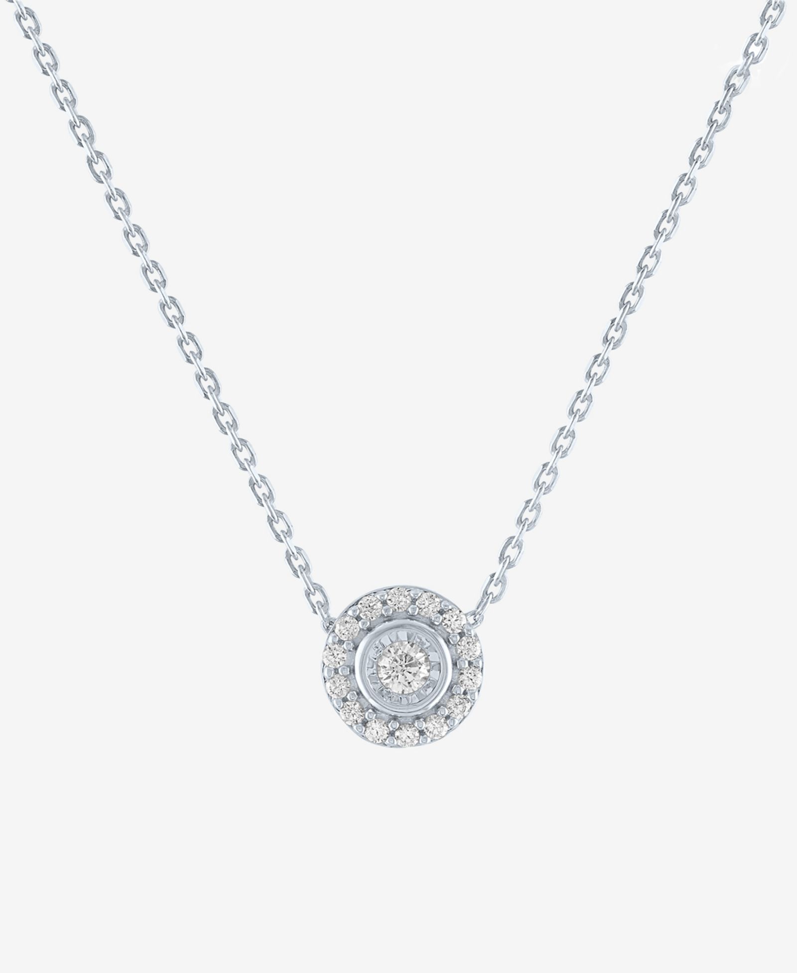 Подвеска-кулон Forever Grown Diamonds Lab-Created Diamond Halo 18" в серебре Sterling Silver
