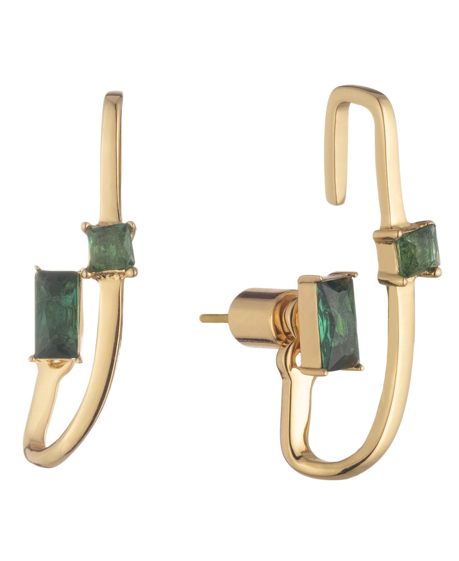 BONHEUR JEWELRY Camille Green Crystal серьги-драпировка