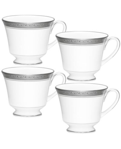 Noritake Crestwood Platinum Set of 4 Cups, Service For 4
