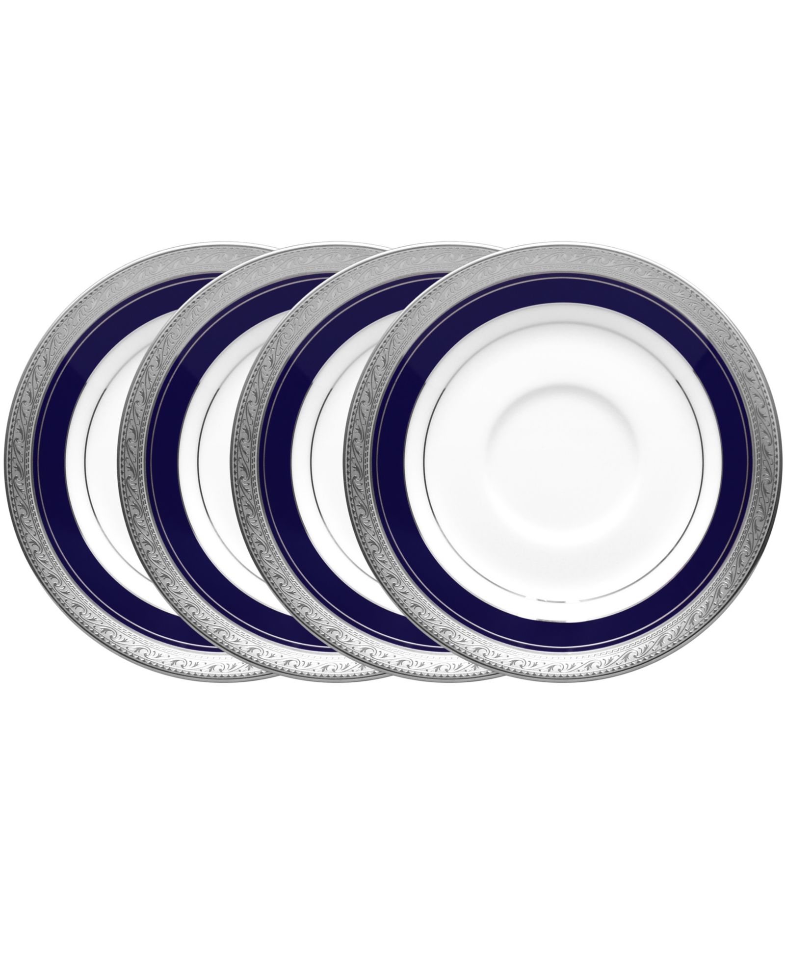 Noritake Crestwood Cobalt Platinum набор из 4 блюдец, 6"