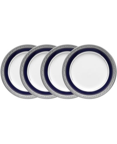 Noritake Crestwood Cobalt Platinum Set of 4 Bread & Butter/Appetizer Plates, 6.25"