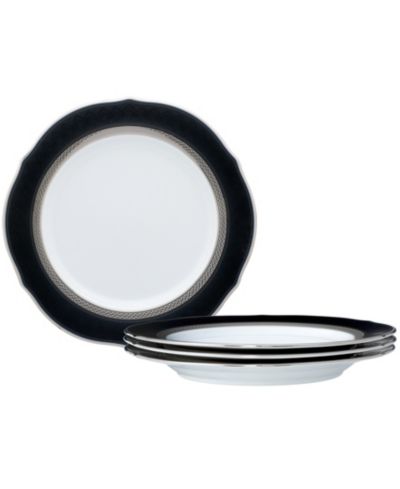 Noritake Austin Platinum Set of 4 Scalloped Accent Plates, 9"