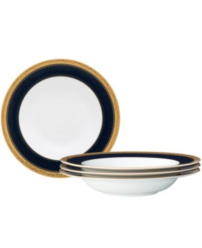 Noritake Odessa Cobalt Gold Set of 4 Soup Bowls, 8.50", 12 oz.