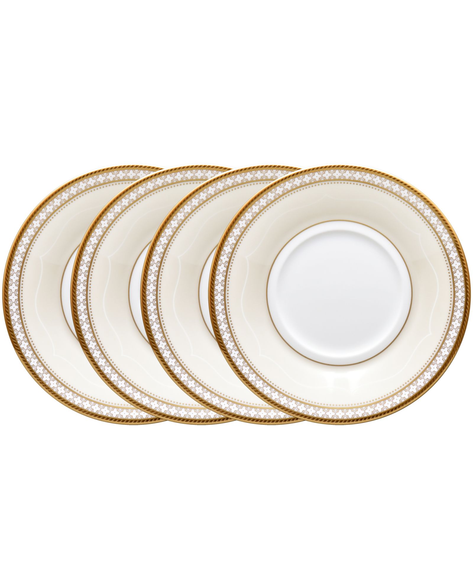 Набор из 4 блюдец Noritake Trefolio Gold 6"