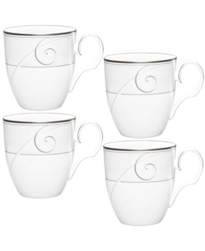 Набор кружек Noritake Platinum Wave, 4 шт., 15 oz.