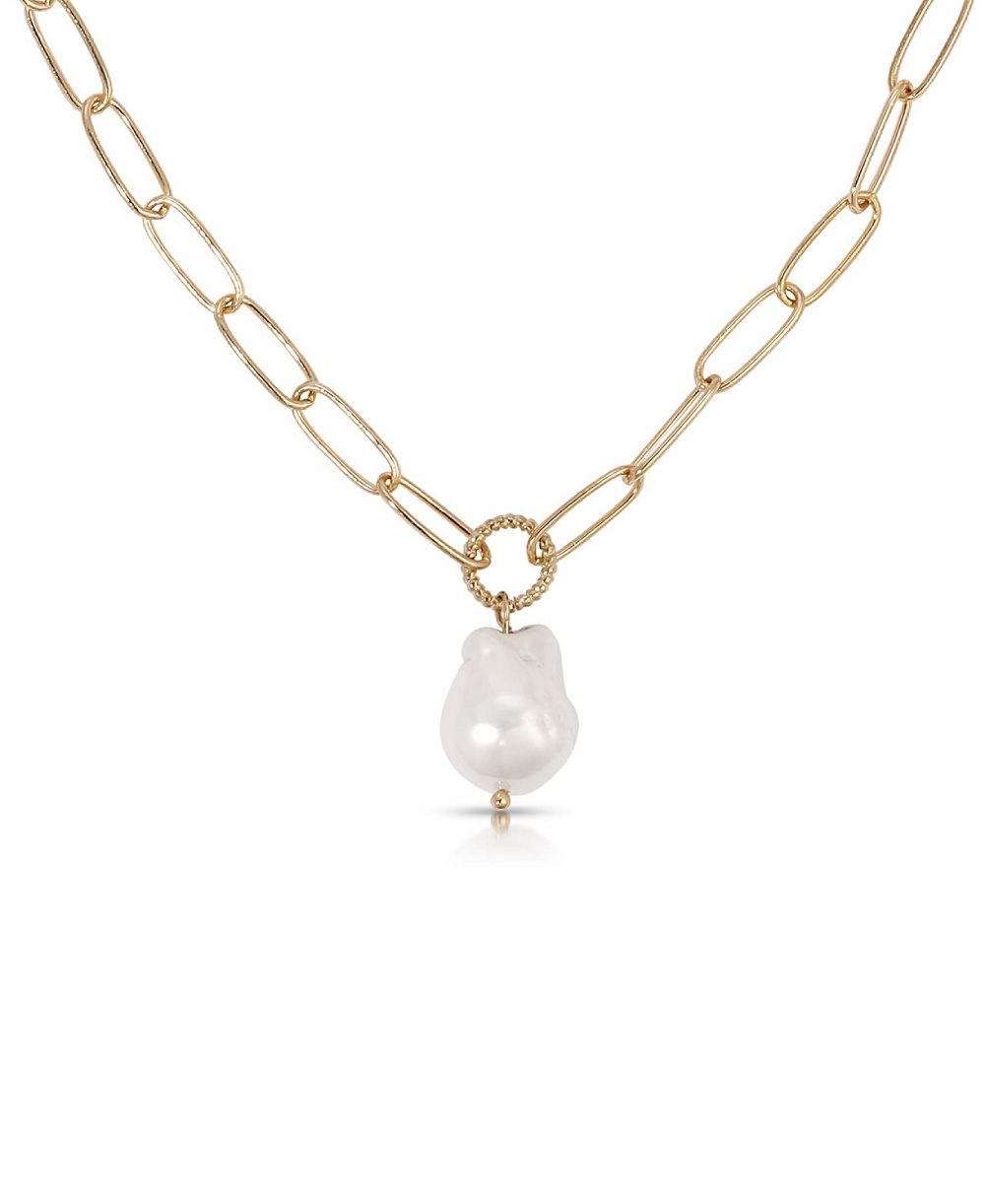 ETTIKA 18k Gold-Tone Plated Single Cultured Pearl Necklace