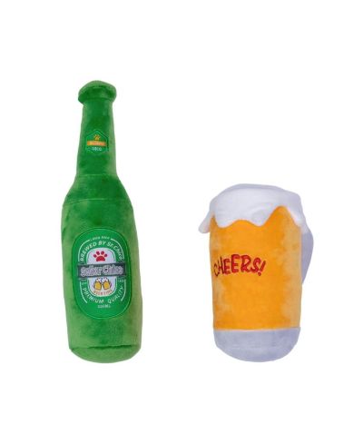 Набор мягких игрушек для собак Beers-Cheers с пищалкой и шуршащей бумагой