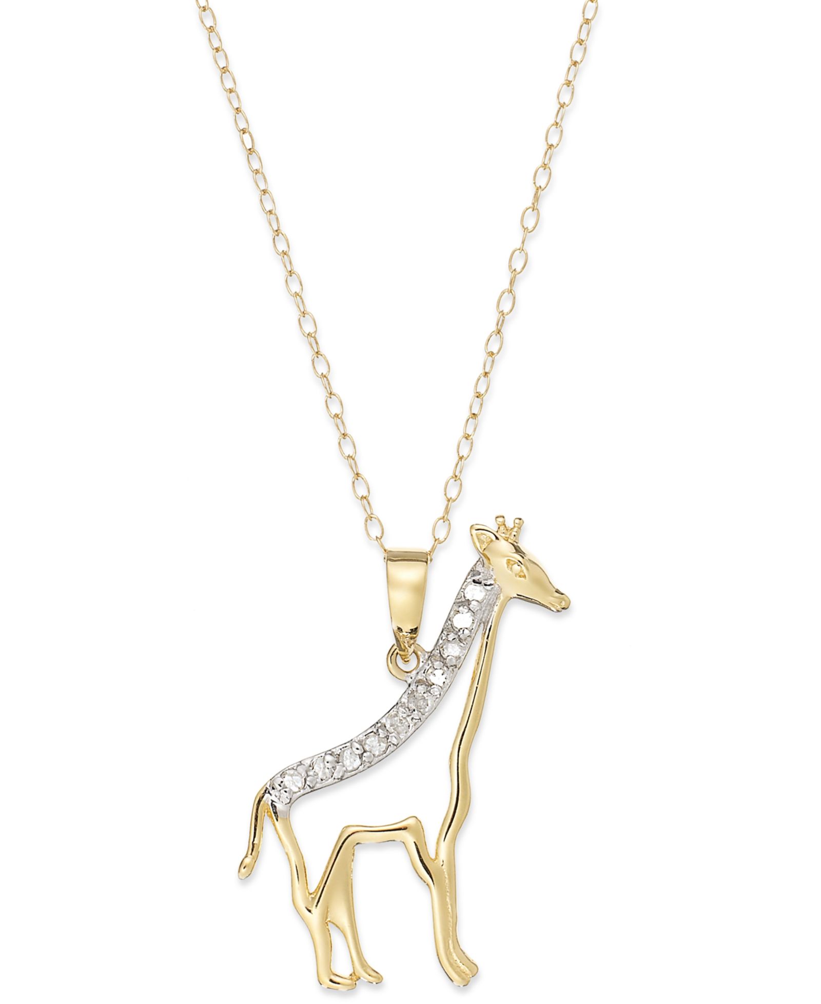 Подвеска-кулон Diamond Giraffe в 18k Gold на серебре