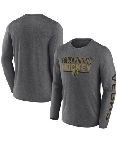 Fanatics Men's Heather Charcoal Vegas Golden Knights Sweep Iconic Synthetic Long Sleeve T-Shirt