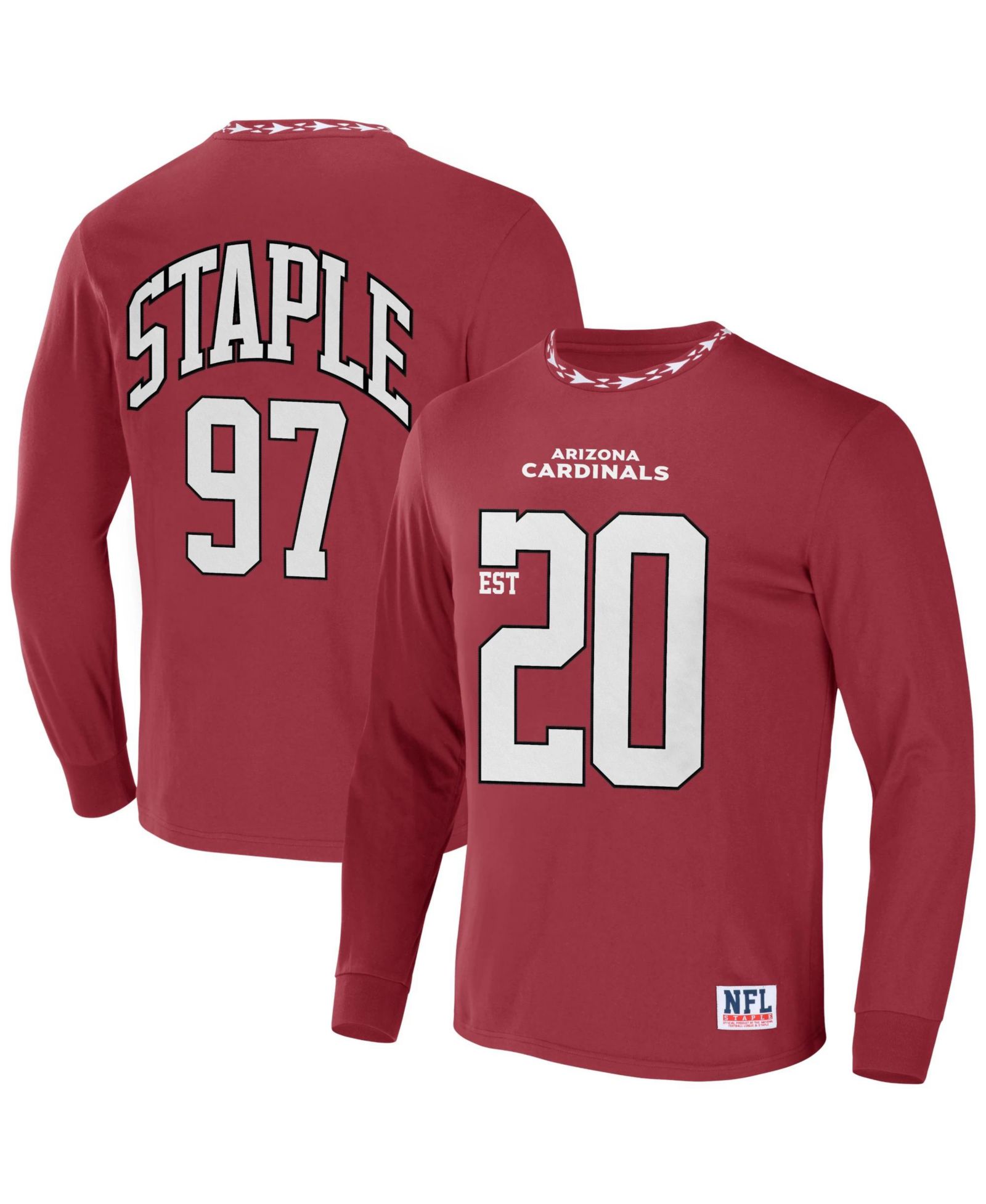 NFL Properties Мужская футболка-джерси Arizona Cardinals Core Long Sleeve