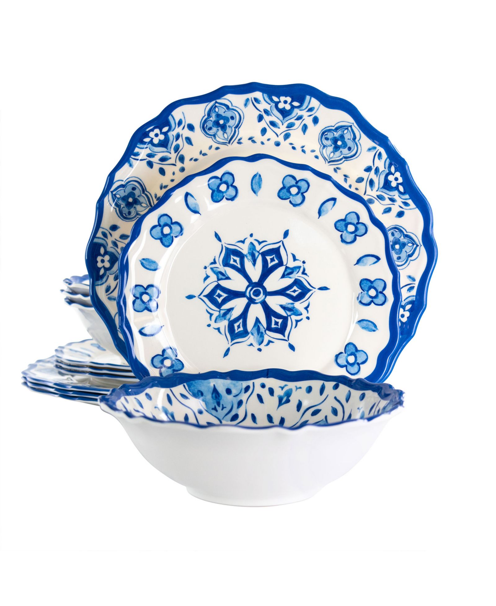 Набор столовой Elama Blue Flower Melamine 12 Pc.