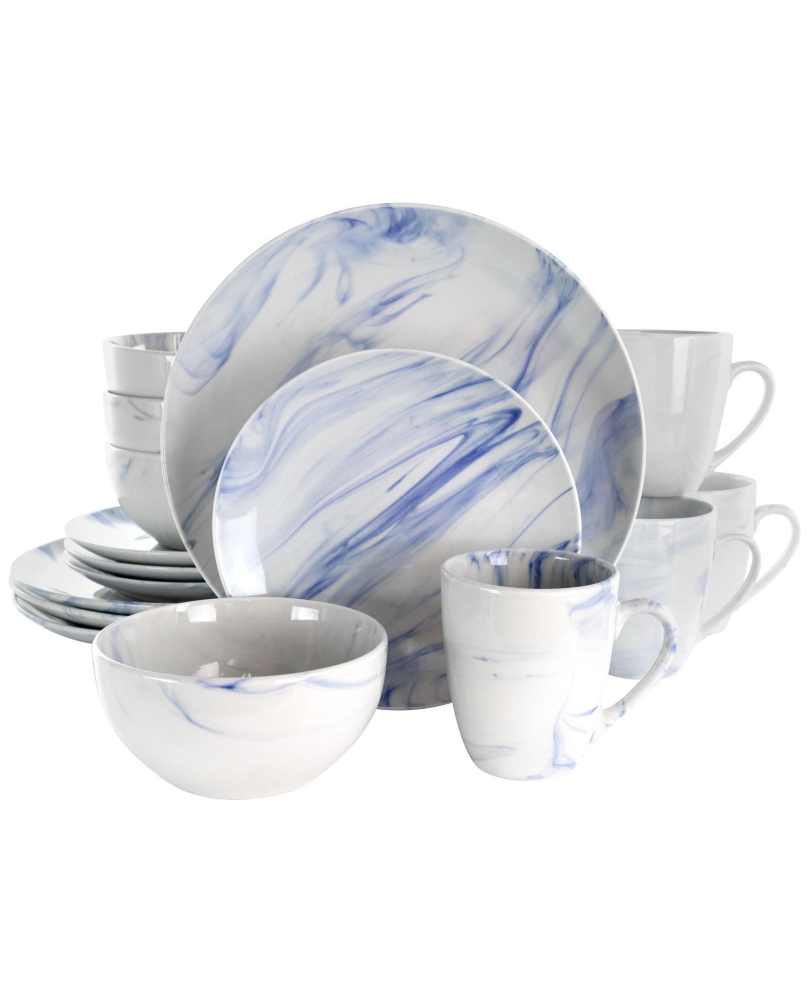 Elama Marble Clara 16 Pc. Dinnerware Set, Service for 4