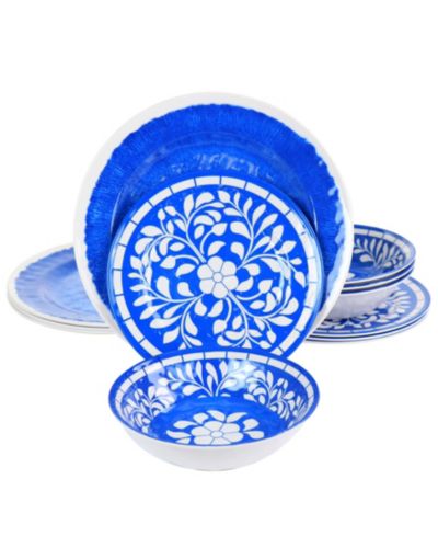 Elama Nelly Melamine 12 Pc. Dinnerware Set, Service for 4