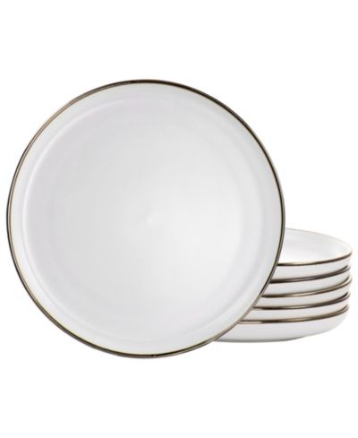 Elama Alejandro Gold-Tone Dinner Plates, Set of 6