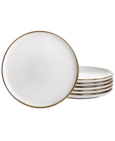 Elama Alejandro Gold-Tone Salad Plates, Set of 6