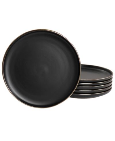 Elama Mateo Gold-Tone Salad Plates, Set of 6