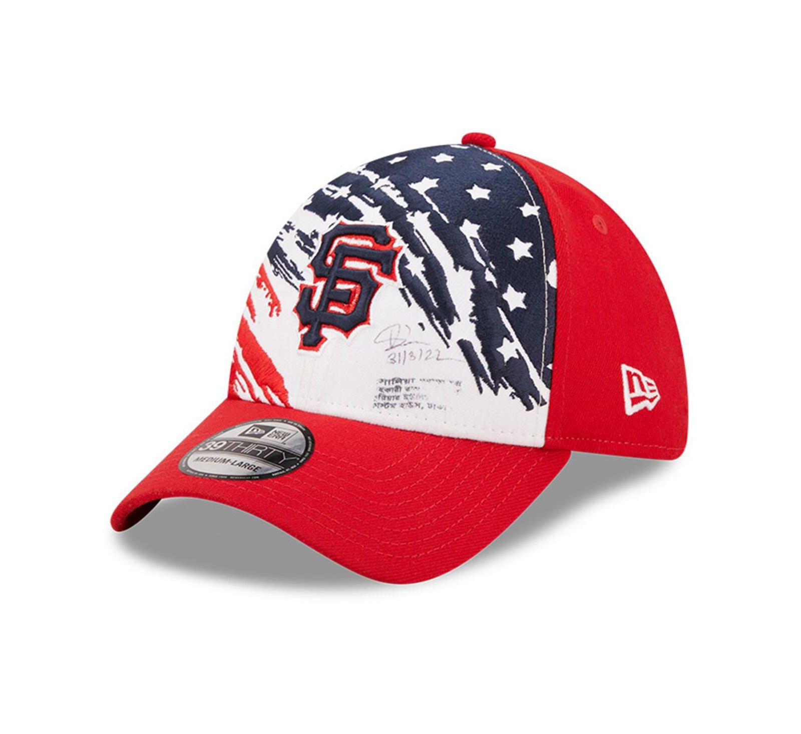 Мужская кепка New Era Red San Francisco Giants 2022 4th of July 39THIRTY Flex