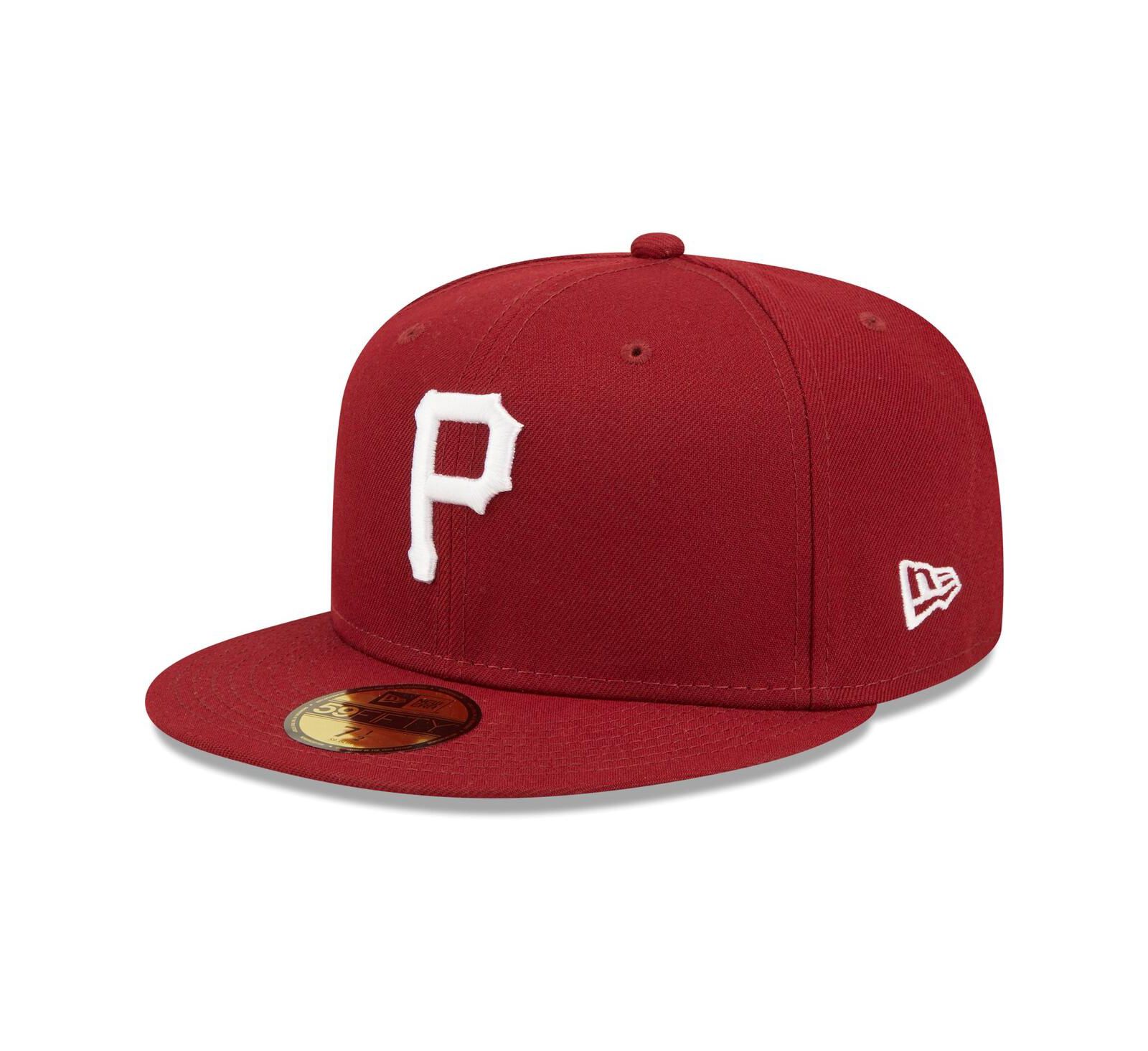 Men's New Era Cardinal Pittsburgh Pirates Logo White 59FIFTY Fitted Hat