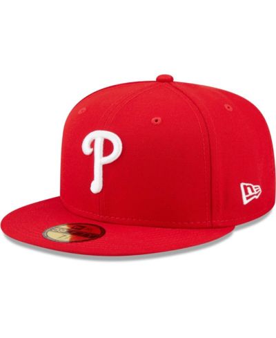Мужская кепка New Era Red Philadelphia Phillies Logo White 59FIFTY Fitted