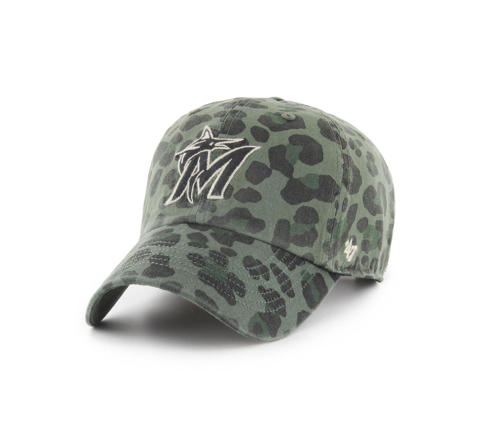 Женская кепка '47 Brand Green Miami Marlins Bagheera Clean Up, регулируемая